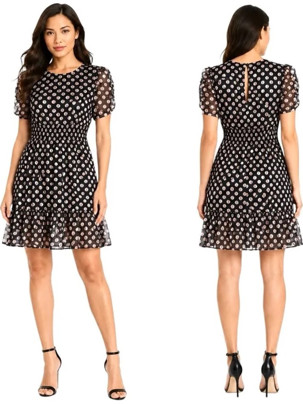 Betsey Johnson Metallic Polka Dot Mesh Dress.